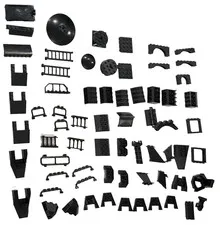 LEGO Black Specialty Pieces Lot - 58 Pcs Bulk Castle Space Town Arches Fences MO