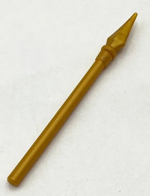 Lego New Pearl Gold Minifigure Weapon Pike Spear Elaborate with Molded