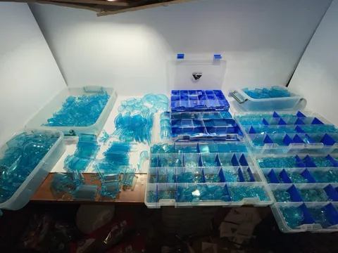 LEGO Pieces Bulk Lot Almost 8 Lbs Of Transparent Light Blue Pieces Clean Unused