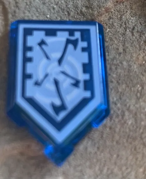 Lego 22385 Tile 2x3 Nexo Knight Bouclier A112. Blue