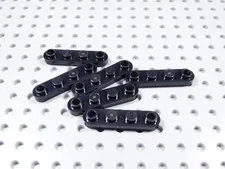 LEGO Lot of 6 Black 1x4 Rounded Plates w/ Opend End Studs BF