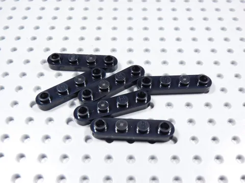 LEGO Lot of 6 Black 1x4 Rounded Plates w/ Opend End Studs BF