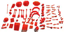 LEGO Trans-Neon Orange Space Lot Ice Planet 2002 Cockpit Windscreen Antenna MOC