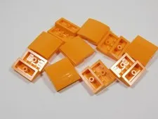 LEGO Lot of 10 Orange 2x2 Curved Slopes No Stud S6