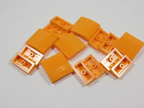 LEGO Lot of 10 Orange 2x2 Curved Slopes No Stud S6
