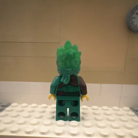 LEGO Green Ninja Minifigure w/ Trans-Light Green Translucent Spiky Hair Mask