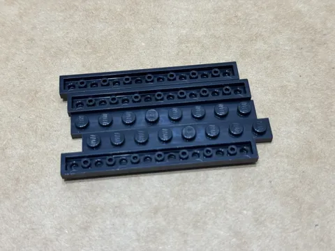 LEGO Parts - Black Plate 1 x 8 - No 3460 - QTY 5