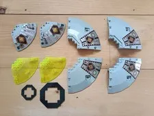 VTG LEGO Space UFO Parts Lot Printed Pieces Lot Alien Translucent Saucer