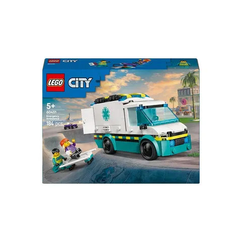 LEGO City Emergency Ambulance 60451 Rescue Vehicle 184 Pcs 5+ New