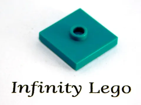 10 LEGO Dark Turquoise Plate, Tile 2 x 2 w/ Centre Stud 23893 87580 (10 Pieces)