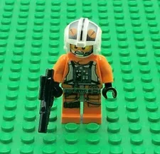 Lego Minifigure - Theron Nett  Rebel Pilot sw0544 X-wing Star Wars  75032