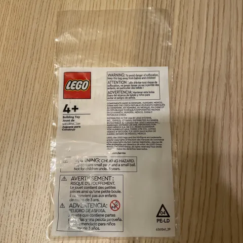LEGO building toy set packaged in a clear plastic bag