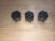 3 Black Lego 18588 Six Barrel Shooter Projectile Launchers and their Triggers  