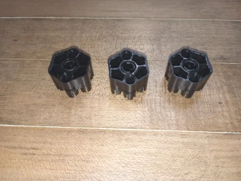 3 Black Lego 18588 Six Barrel Shooter Projectile Launchers and their Triggers  