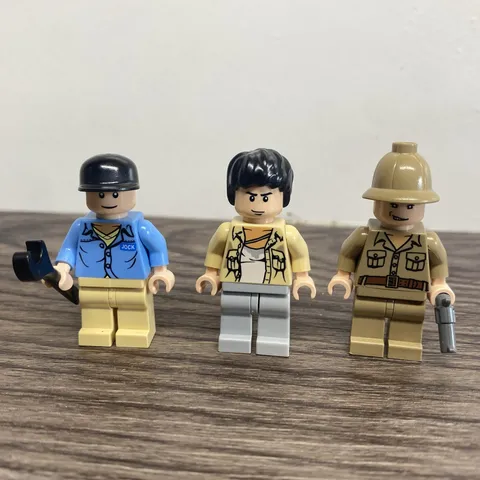 Lego Indiana Jones Minifigure Lot Of 3 Jock, Satipo, Rene Belloq W/ Accessories