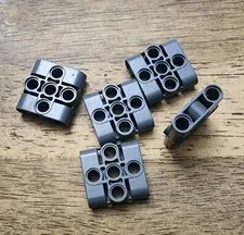 LEGO Dark Bluish Gray, Pin Connector Block, Liftarm 1 x 3 x 3. QTY 5. 39793