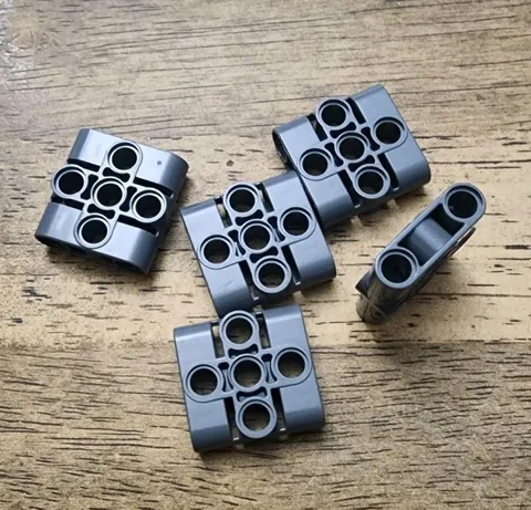 LEGO Dark Bluish Gray, Pin Connector Block, Liftarm 1 x 3 x 3. QTY 5. 39793