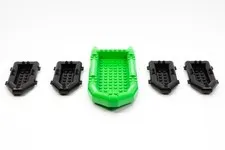 5x LEGO Inflatable Raft Rubber Dingy Boat Green and Black Bundle Loose VGC
