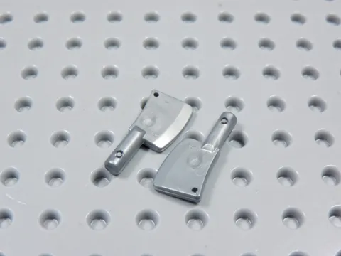 LEGO Lot of 2 Flat Silver Meat Cleaver Knife Accessory Minifig BS