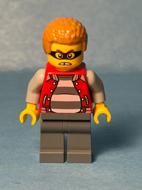 LEGO City Minifig cty1203 - Crook Hacksaw Hank - Light Scratches/No Cracks