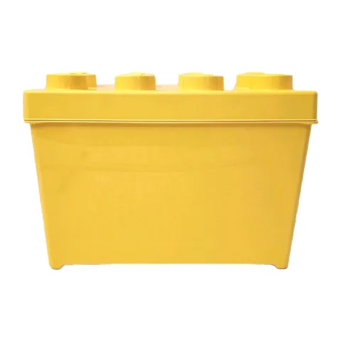 LEGO Brick Yellow Storage Case 8 Stud Lg Container Plastic Bin Box EMPTY 14x7x10