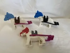 Lot LEGO Horse Figure with Saddle and Headgear #42 