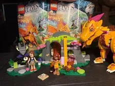 LEGO Elves: Fire Dragon's Lava Cave (41175) 100% Complete With Figs And Manuals