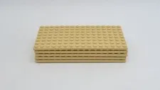 Lot of 5 LEGO Tan 16 x 8 Base Plates 5" by 2 1/2"