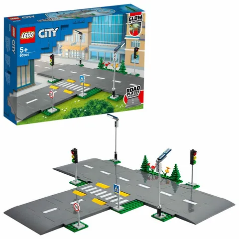 LEGO City Road Crossing with Traffic Lights 112 Pieces Building Blocks Toys Ages 5 and Up