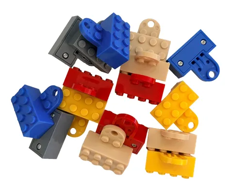 Lego Magnet 2x4 MIXED COLOR Blue Yellow Red Tan Dark Gray *LOT OF 25* *Random*