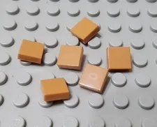 LEGO Lot of 6 Medium Dark Flesh 1x1 Tile Pieces