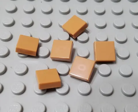 LEGO Lot of 6 Medium Dark Flesh 1x1 Tile Pieces