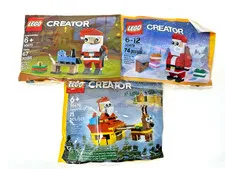 Lot of 3 Lego Creator Santa 30670 30478 30573 Polybag Christmas Holiday Seasonal