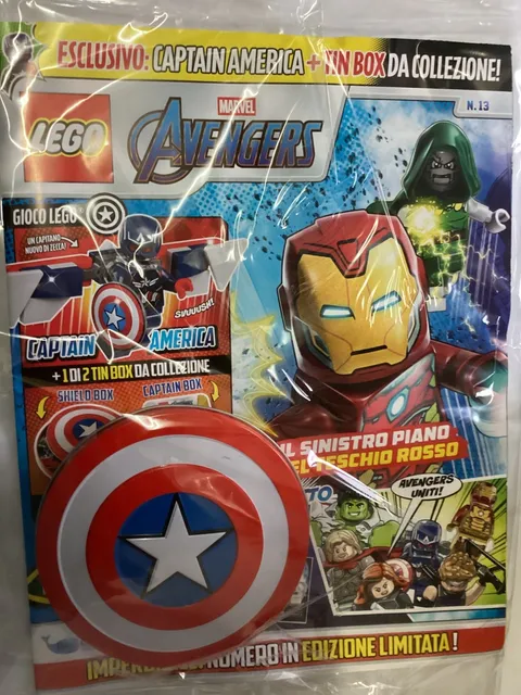 LEGO Marvel Avengers Magazine + Limited Tin Box Captain America 1 New Sealed