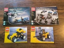 Vintage LEGO Technic Instruction Manual Lot (4) 8433 Cool Movers & 8441 Forklift