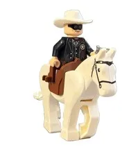 LEGO The Lone Ranger Minifigure tlr001 and Silver Horse Animal 79111 79106 79107