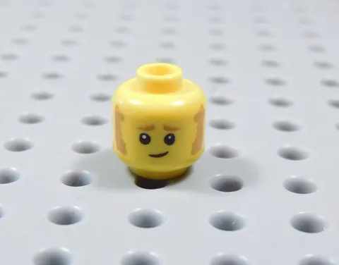 LEGO Male Boy Yellow Dual Sided Head Minifig Mouth Open Sideburns BR