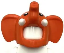 Lego New Reddish Orange Minifigure Headgear Head Cover Costume Elephant Part