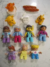 lot 10 LEGO Duplo Figures Princess Scuba Diver Nurse Rabbit Cat Bear