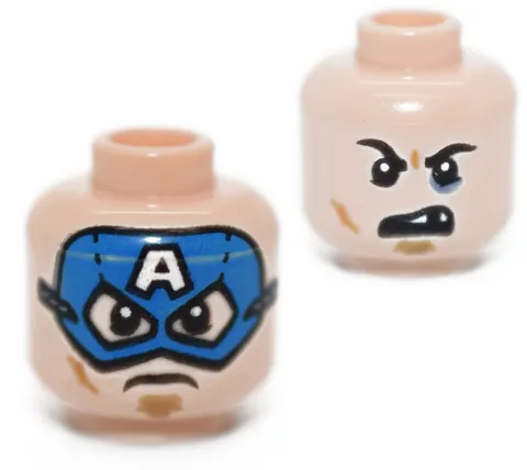 LEGO Light Nougat Minifigure Head Blue Mask 76082 Masked Robber eye 6195695