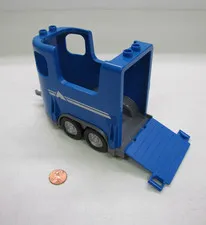 Lego Duplo BLUE FARM HORSE TRAILER Wheels Replacement Vehicle with TAIL GATE