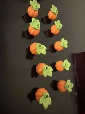 LEGO Orange Pumpkins with Flower Plant Plates  - Quantity of 10 Pumpkins