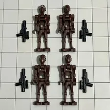 Lego Lot of 4 Commando Droid Minifigure Dark Brown Star Wars (9488) 75002 F5 62