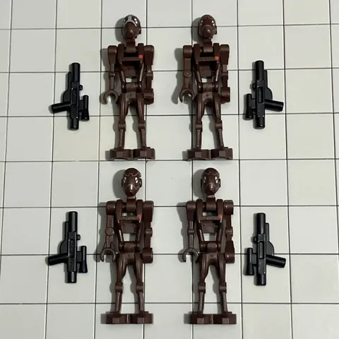 Lego Lot of 4 Commando Droid Minifigure Dark Brown Star Wars (9488) 75002 F5 62