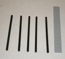 LEGO NEW Black Axle 12 (5x) 370826 Brick 3708