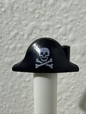 Lego Pirate Black Bicorne Captain's Minifig Hat Skull and Crossbones -vintage