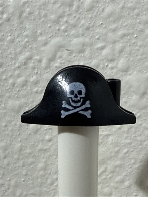 Lego Pirate Black Bicorne Captain's Minifig Hat Skull and Crossbones -vintage