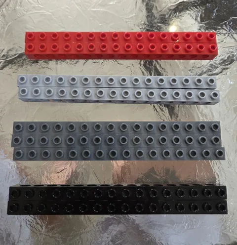 Lego TECHNIC Brick 1 x 16 with Holes Part 3703 (9 Pieces)