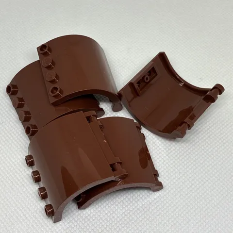 LEGO Parts - R. Brown Panel 3 x 4 x 3 Curved Double Clip Hinge No 18910 - QTY 5