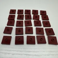 LEGO 87580 Dark Red Plate, Modified 2 x 2 W/Groove & 1 Stud Center Jumper Lot 25